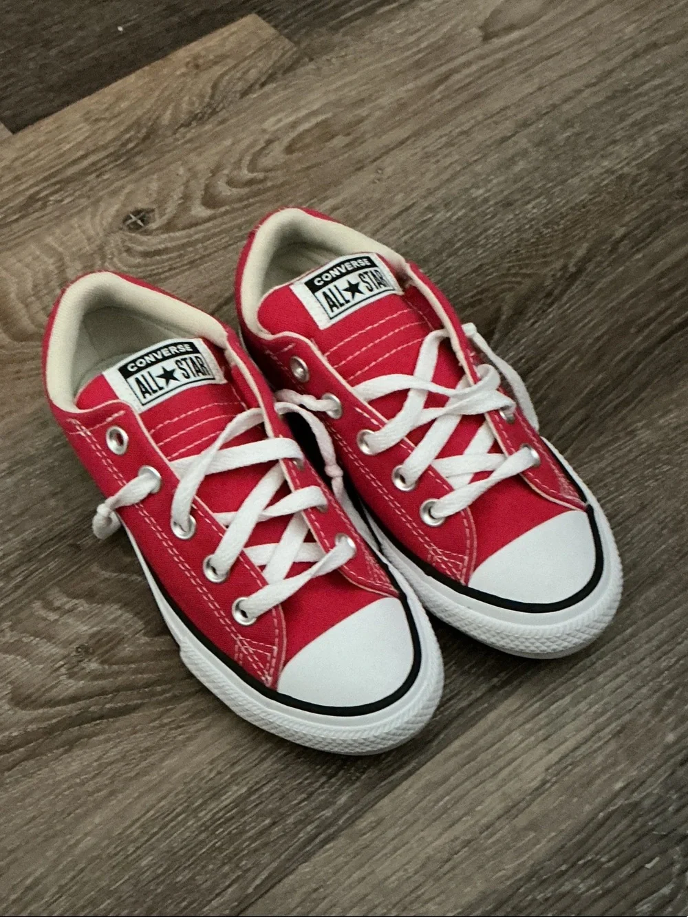 Converse Red Low Top Kids' Sneakers with White Accents
